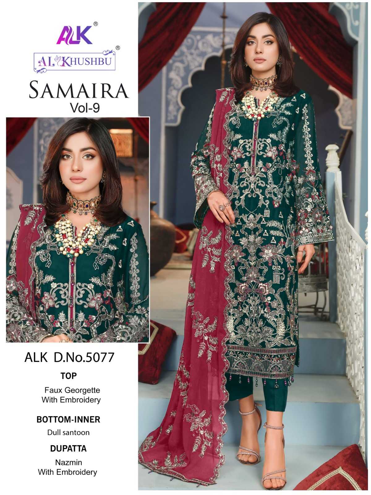 YNF Wholesale Georgette Festive Kurtis KESH530 AL KHUSHBU SAMAIRA 5077 | Surat Manufacturer