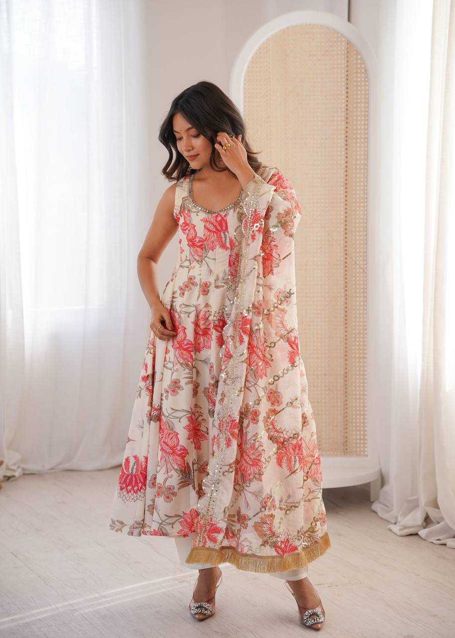 YNF Wholesale Muslin Embroidery Gowns KESH617 24 | Surat Manufacturer