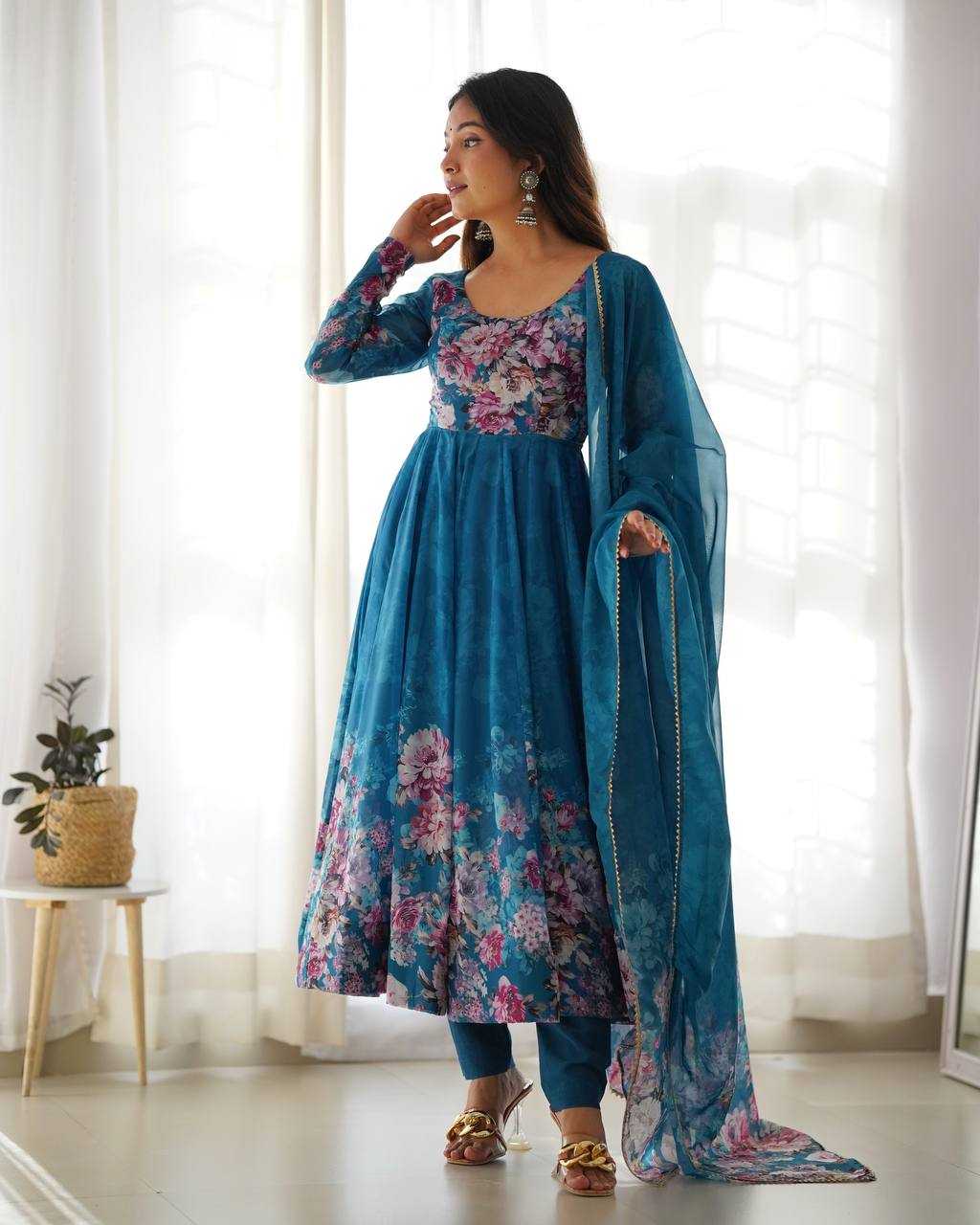 YNF Wholesale Organza Anarkali Gown KESH504 261 | Surat Manufacturer