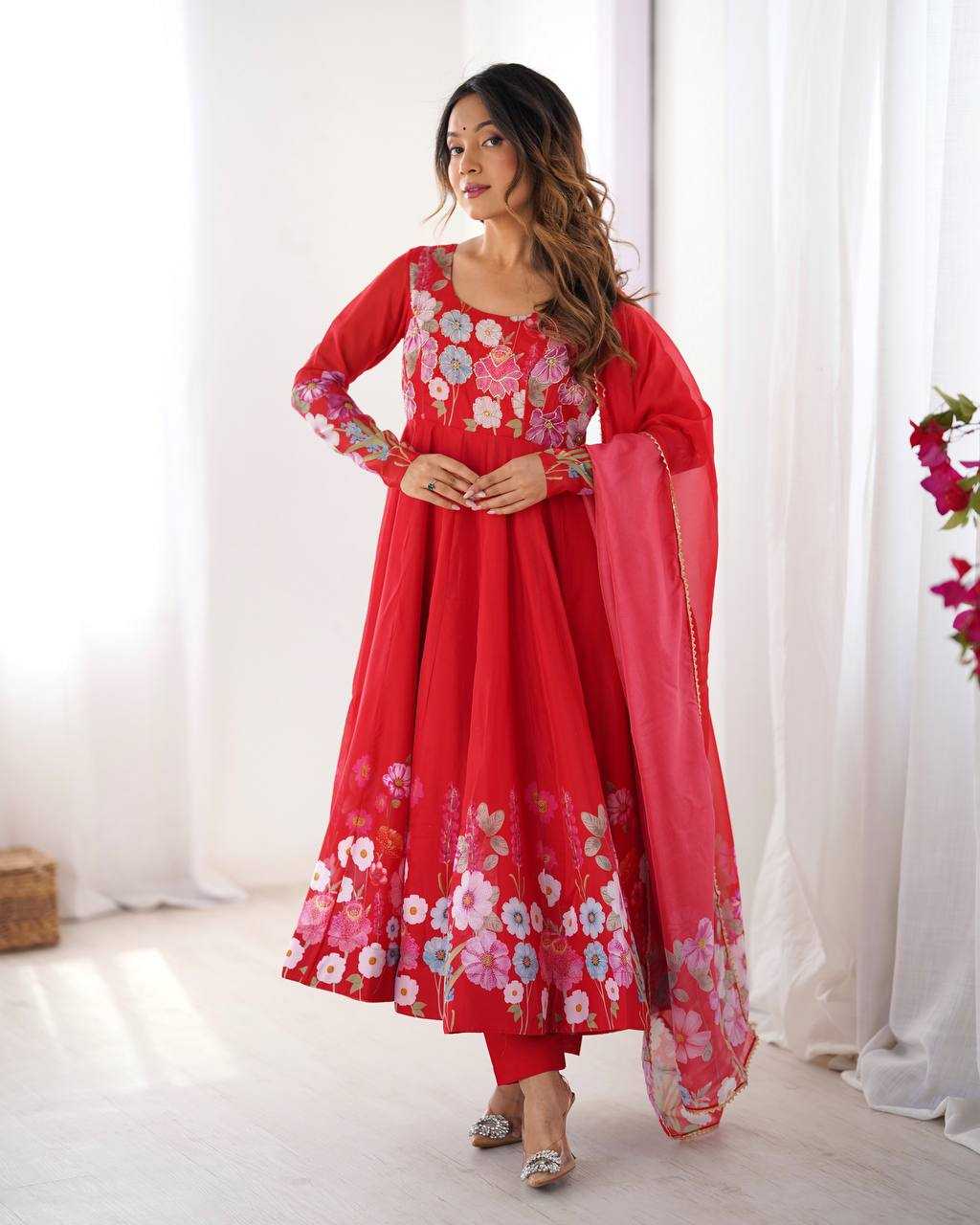 YNF Wholesale Organza Silk Anarkali Suits KESH504 LIRIL | Surat Manufacturer