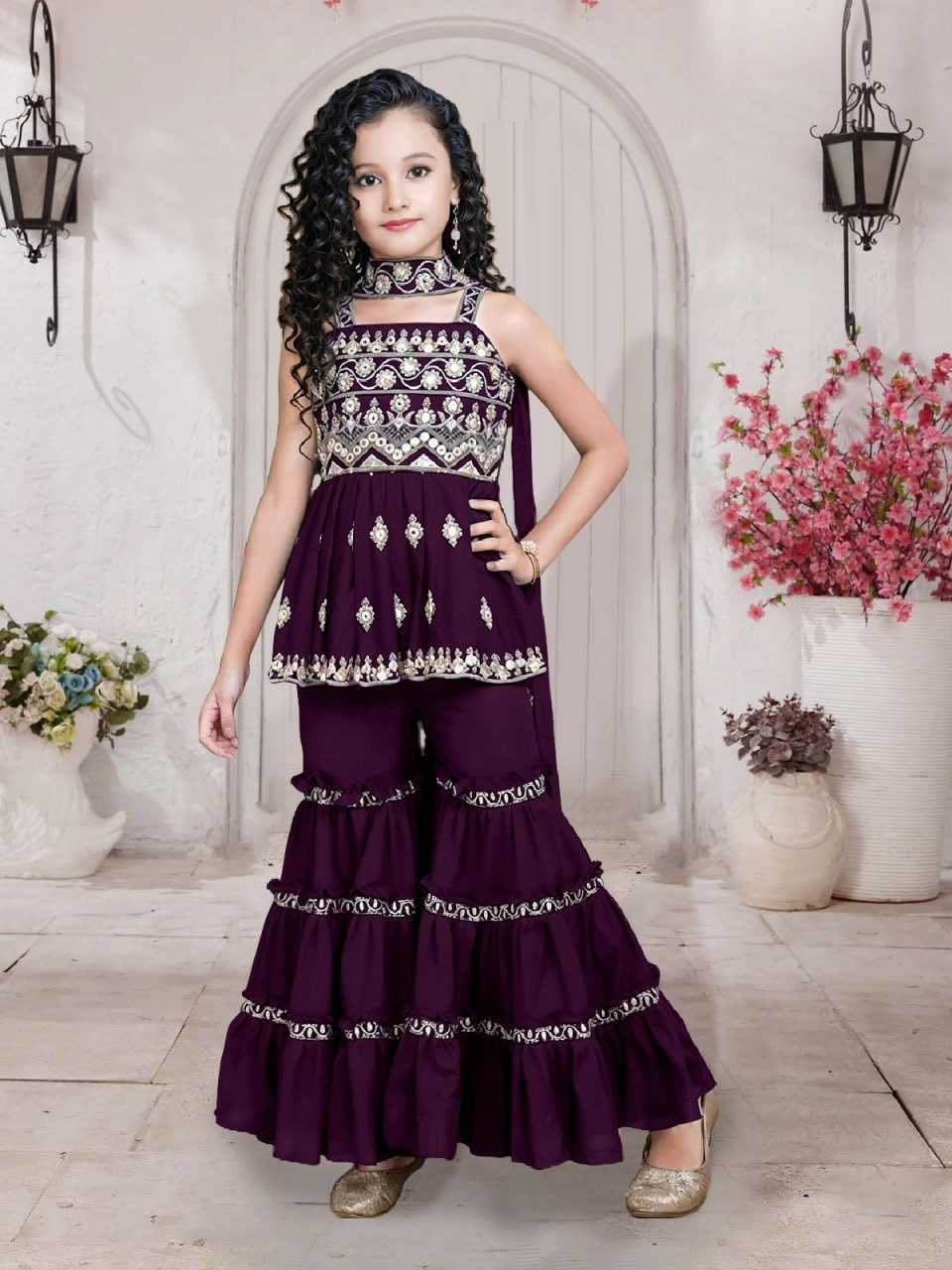 YNF Wholesale Poly Crepe Kids Sharara KESH642 SUHANI | Surat Manufacturer