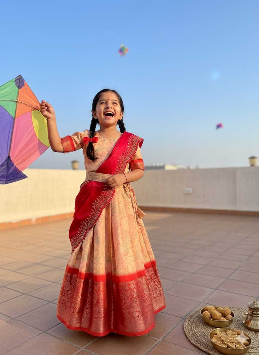 YNF Wholesale Pure Silk Kids Lehenga Choli KESH505 Makar-Sankranti | Surat Manufacturer