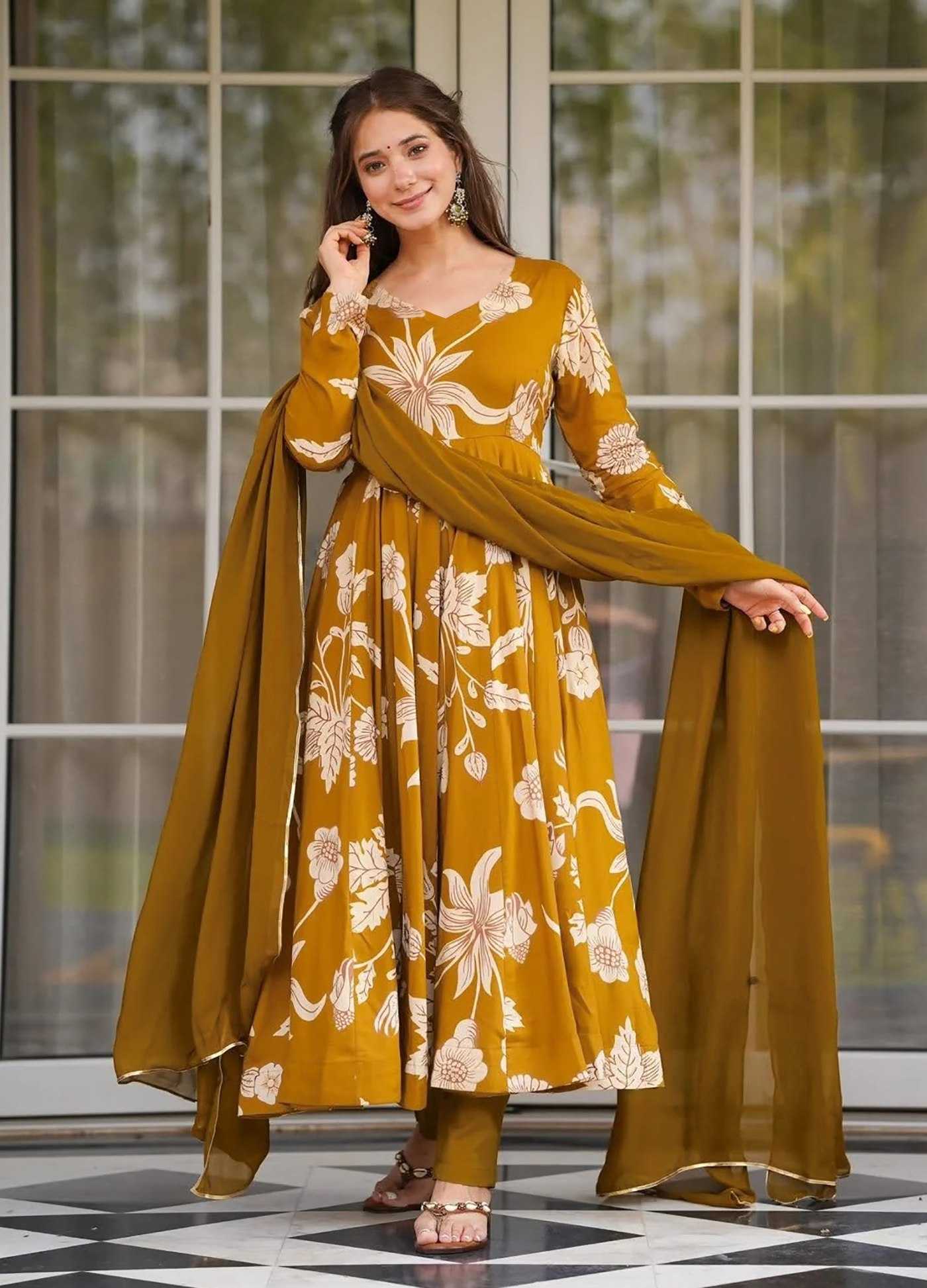 YNF Wholesale Slub Reyon Anarkali Suits KESH334 Vaani | Surat Manufacturer