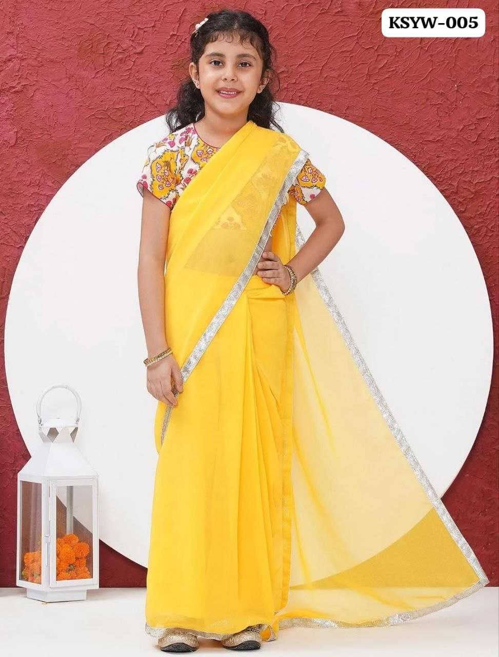 YNF Wholesale Soft Dola Kids Saree Dress KESH505 005 | Surat Manufacturer