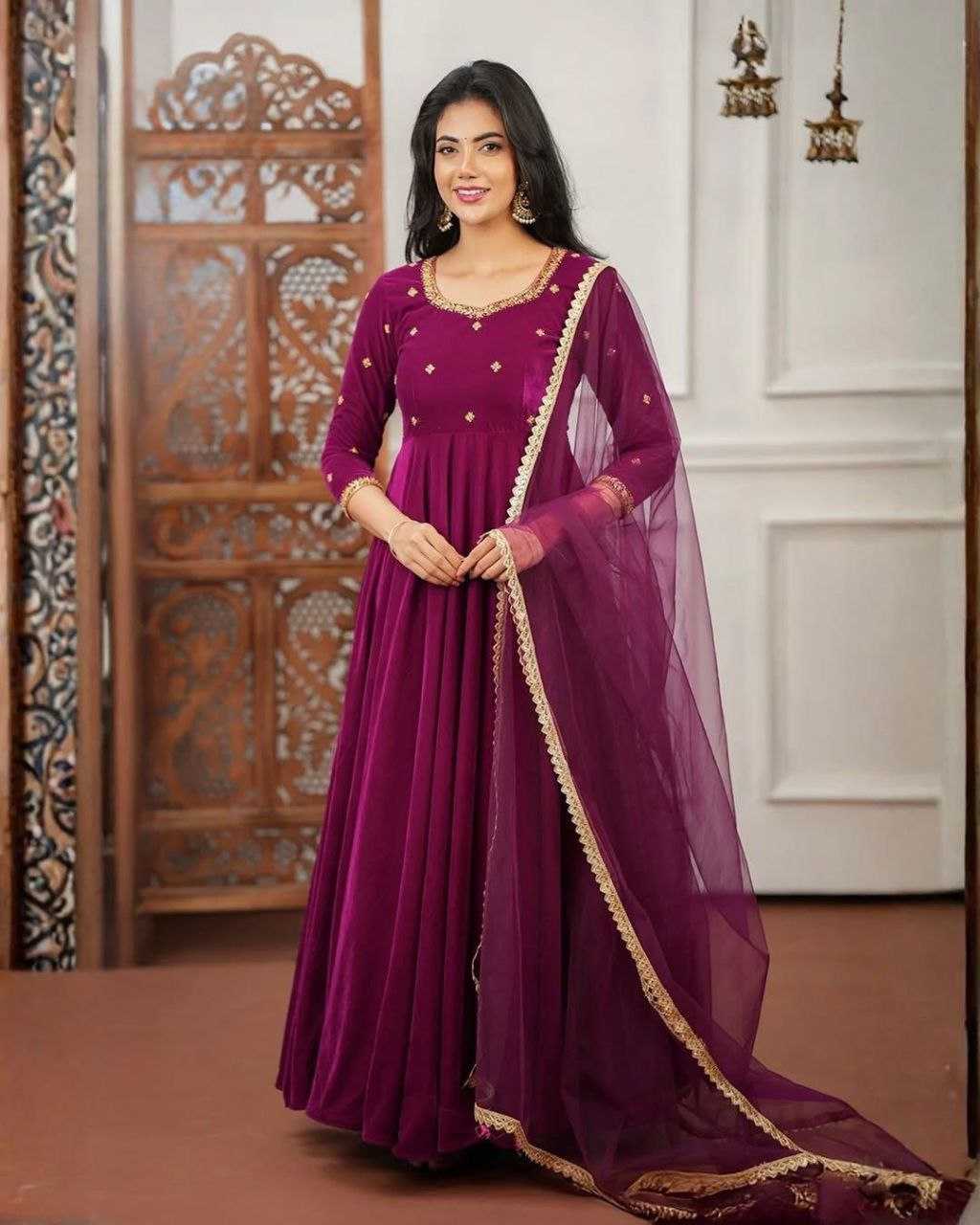 YNF Wholesale Velvet Long Gowns KESH516 9315 | Surat Manufacturer