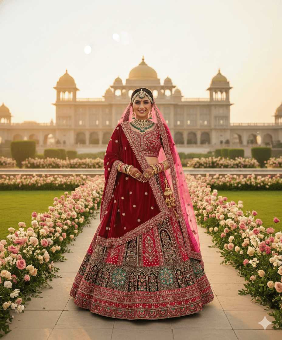 YNF Wholesale Velvet Embroidered Lehenga KESH639 504 | Surat Manufacturer