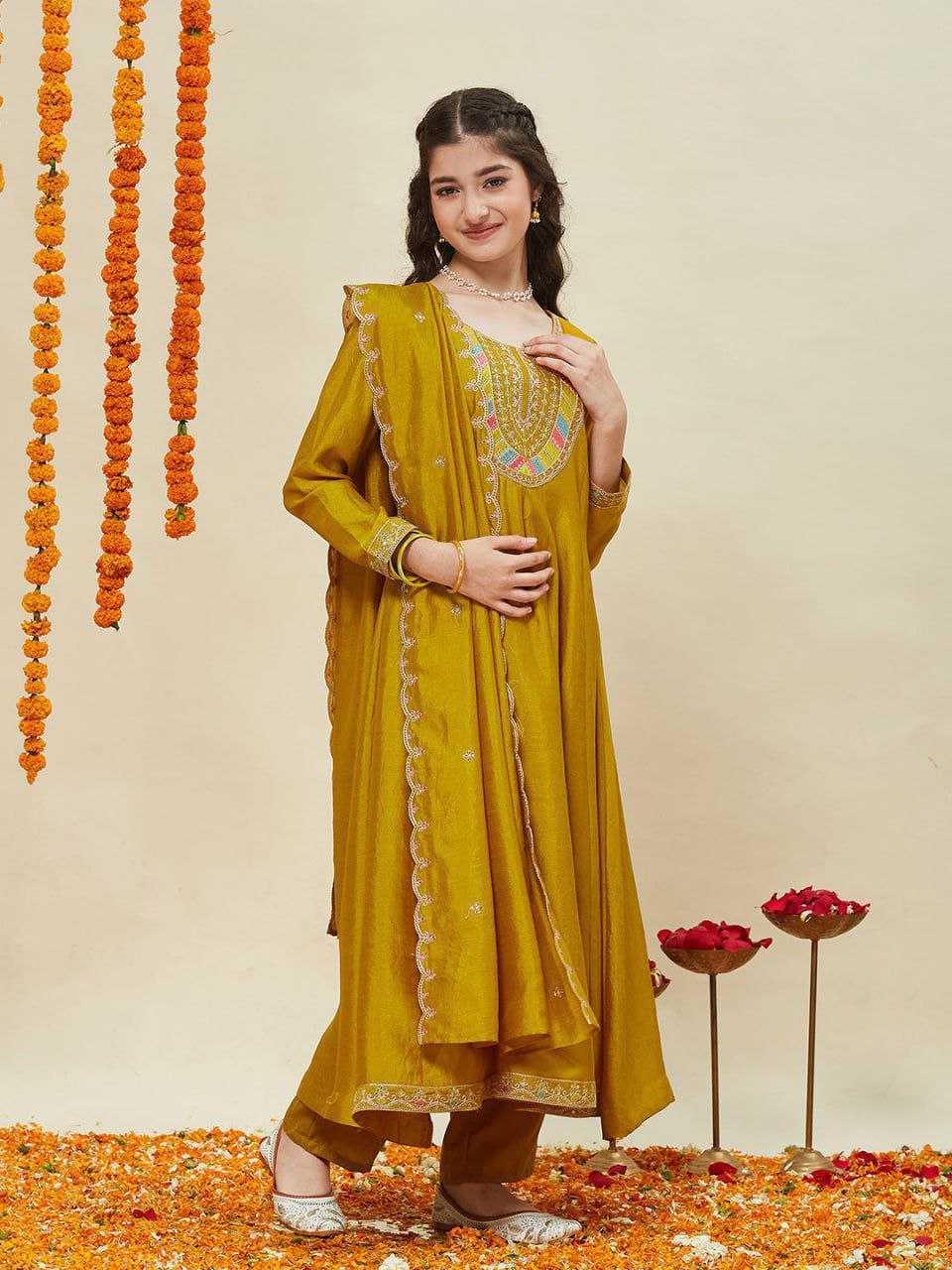 YNF Wholesale Vichitra Silk Embroidered Frock KESH461 171 | Surat Manufacturer