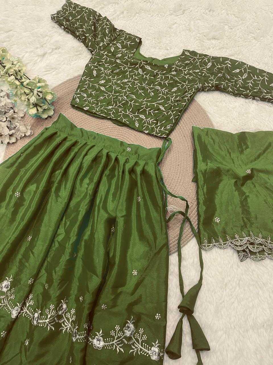 YNF Wholesale Chanderi Silk Kids Lehenga RIN235 FULL FLAIR | Surat Manufacturer