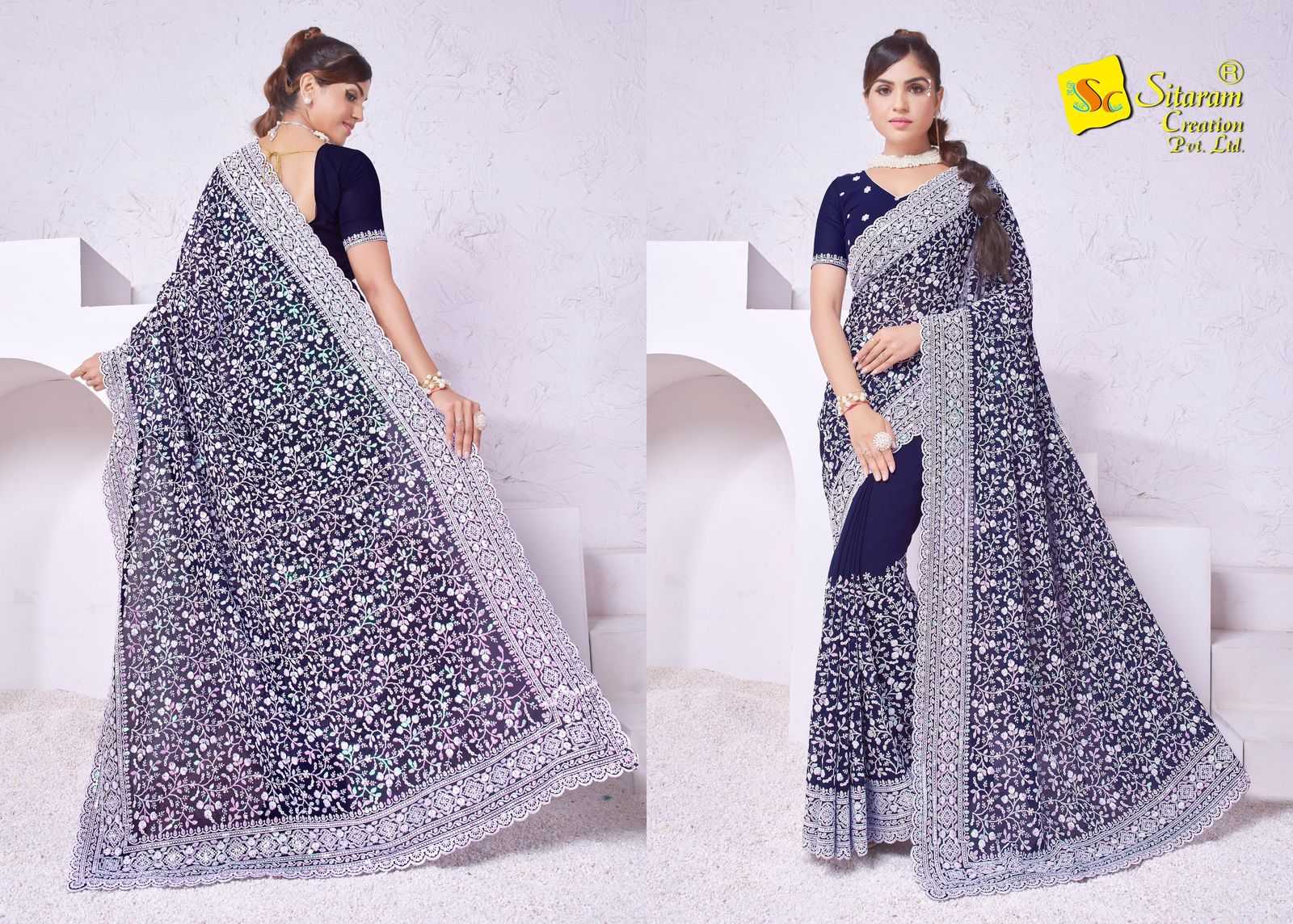 YNF Wholesale Chikan Designer Sarees KESH114 9517 | Surat Manufacturer