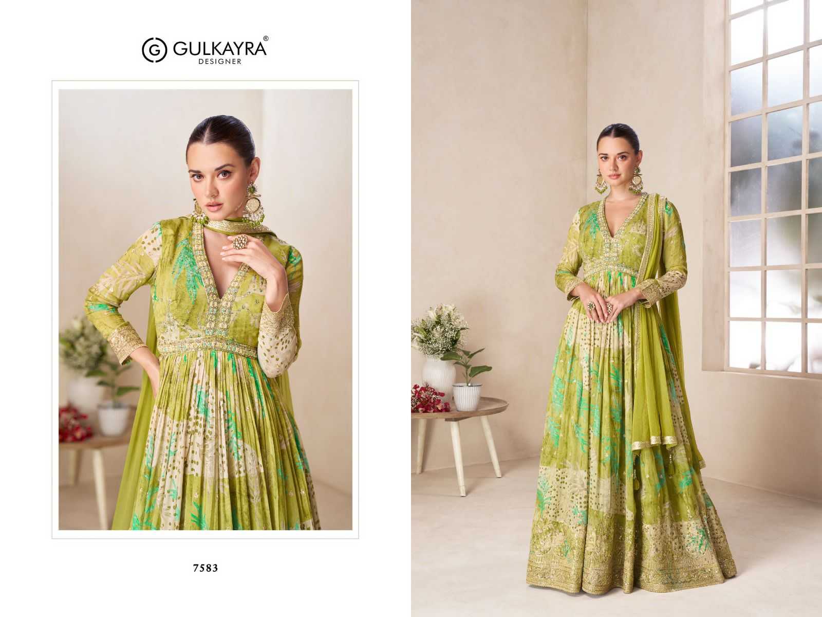 YNF Wholesale Chinon Printed Suits KESH587 Gulkayra RUSHIKA | Surat Manufacturer