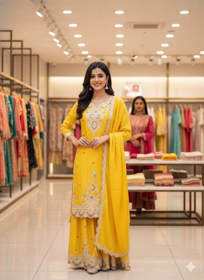 YNF Wholesale Chinon Palazzo Suit KESH678 2058 | Surat Manufacturer