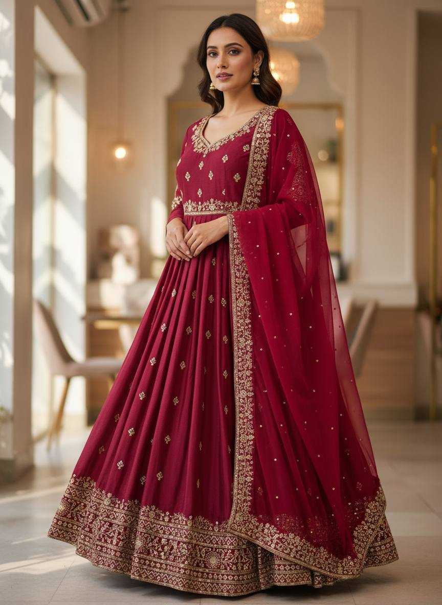 YNF Wholesale Chinon Silk Fancy Gowns KESH492 1453 | Surat Manufacturer