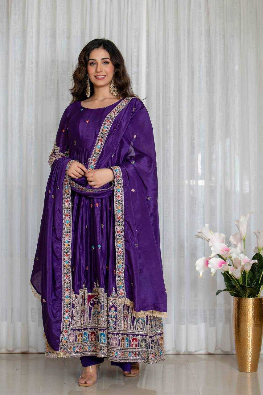 YNF Wholesale Chinon Silk Embroidery Gowns KESH506 1191 | Surat Manufacturer