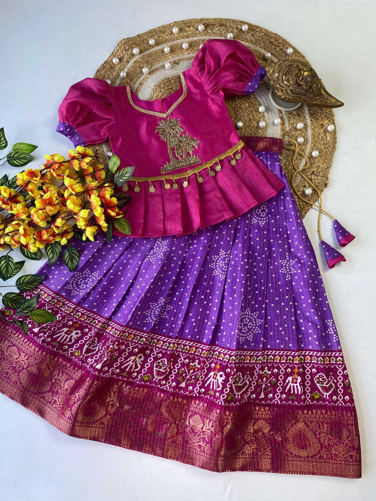 YNF Wholesale Dola Silk Kids Ethnic Wear RIN235 tree work | Surat Manufacturer