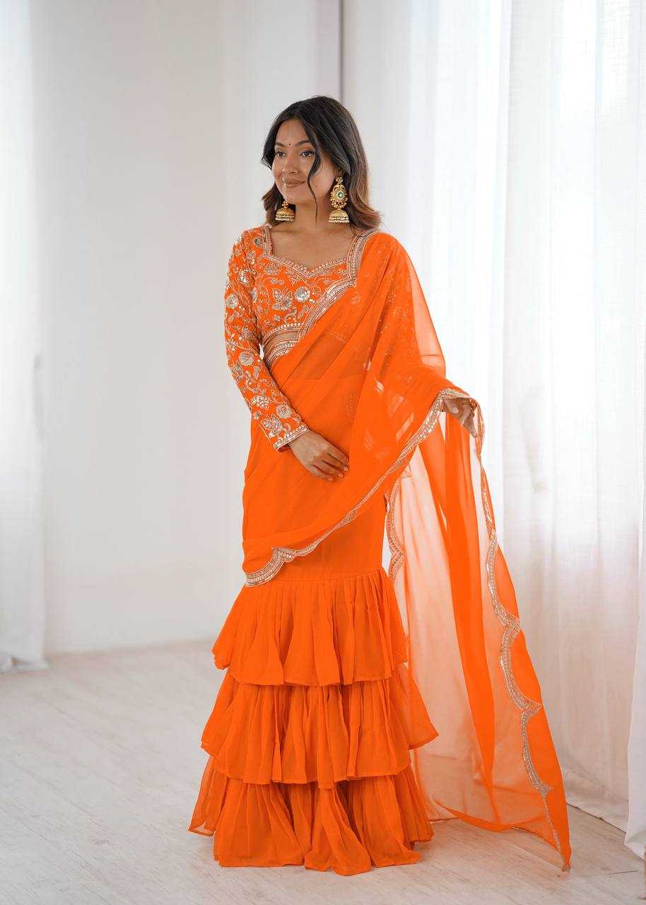 YNF Wholesale Faux Georgette Party Wear Sarees RIN133 58 | Surat Manufacturer