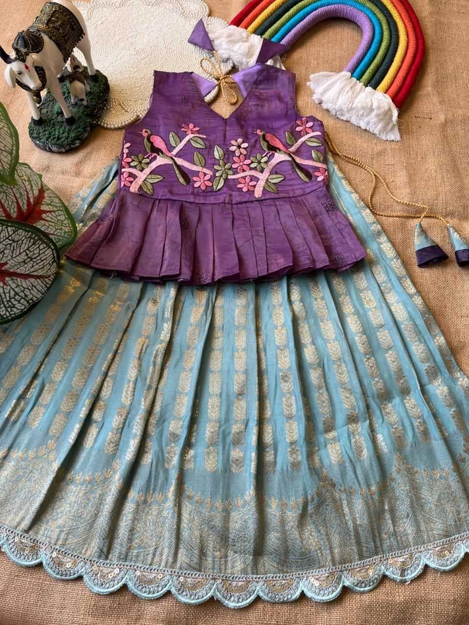 YNF Wholesale Georgette Kids Lehenga RIN235 Gold crush | Surat Manufacturer