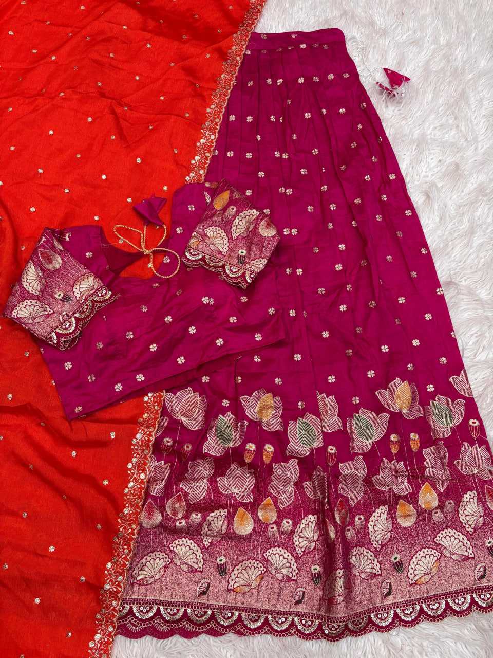 YNF Wholesale Jacquard Fancy Lehenga RIN195 Lotus | Surat Manufacturer