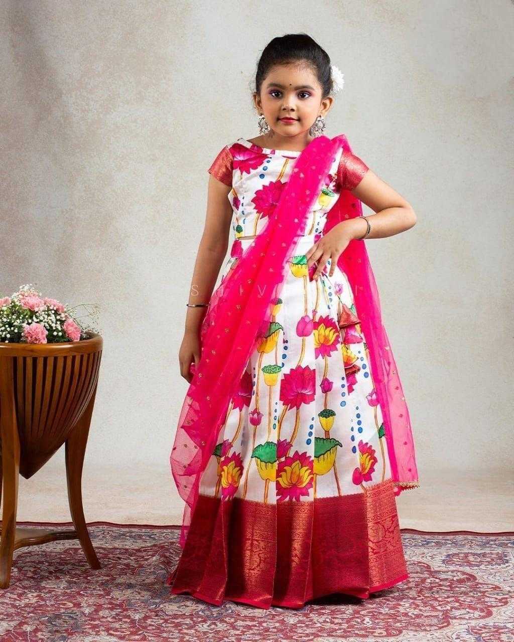 YNF Wholesale Lichi Silk Ethnic Dresses For Kids RIN235 Lichi Silk | Surat Manufacturer