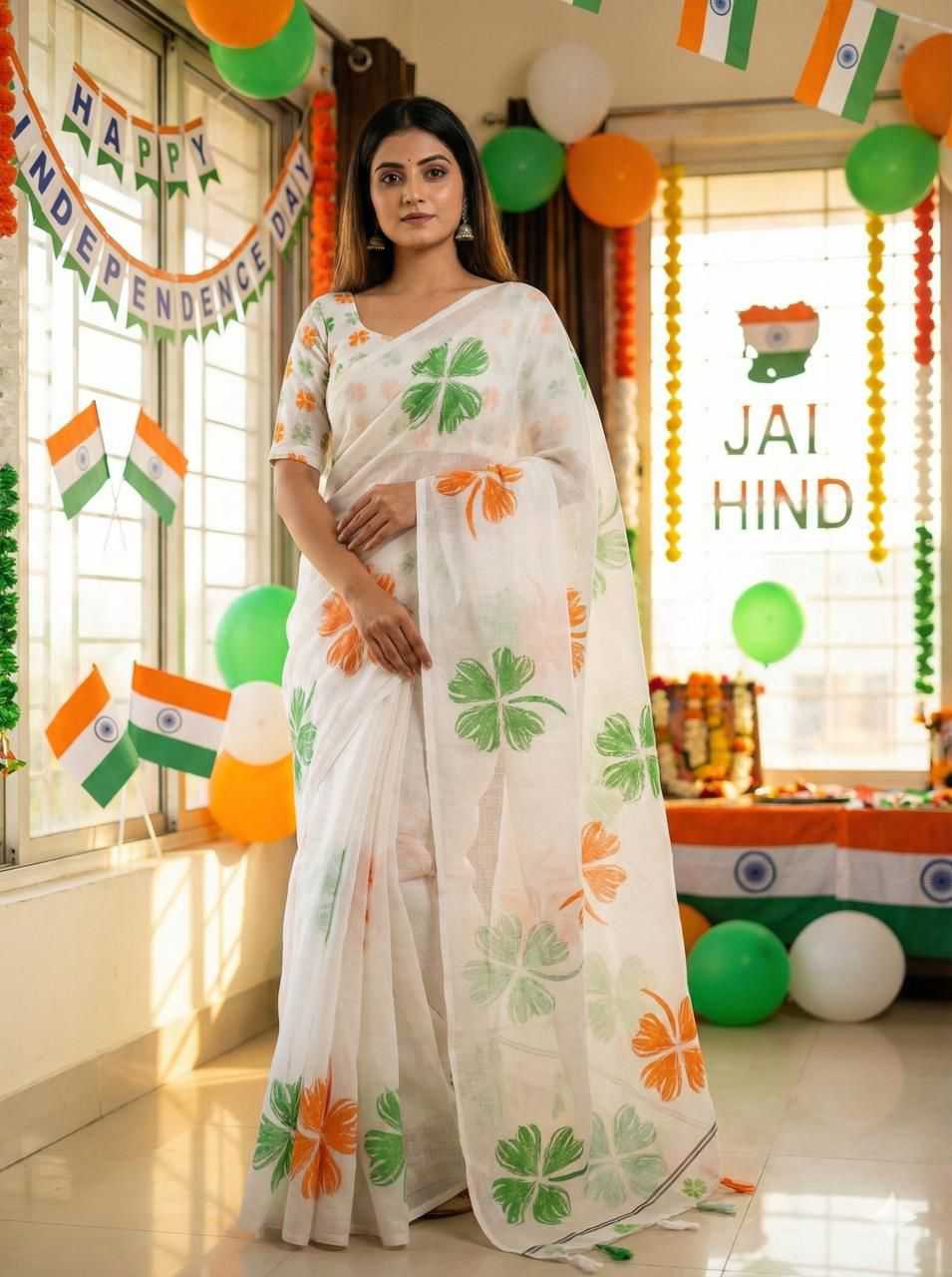 YNF Wholesale Linen Linen Sarees KESH577 REPUBLIC DAY | Surat Manufacturer