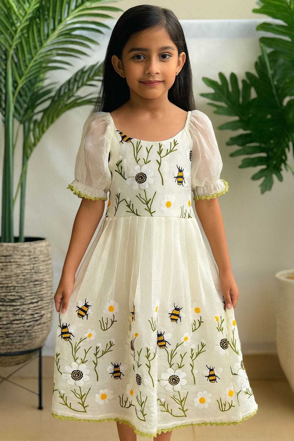 YNF Wholesale Organza Kids Frocks KESH249 Honeybee | Surat Manufacturer