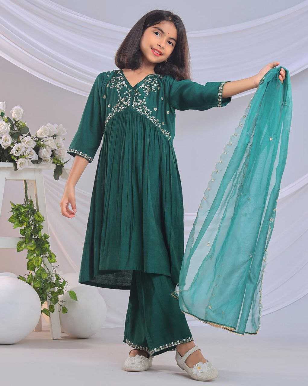 YNF Wholesale Organza Silk Embroidered Frock KESH461 206 | Surat Manufacturer