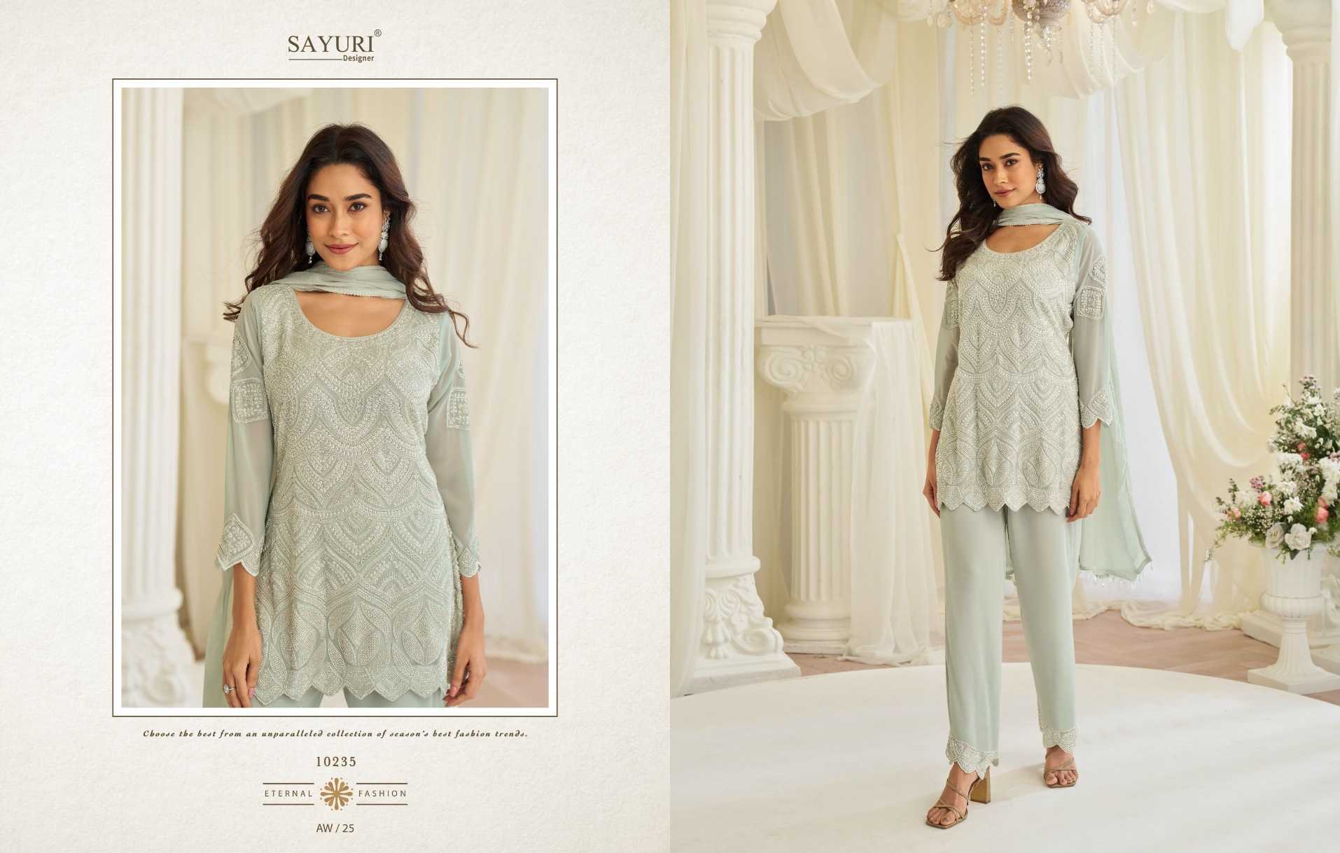 YNF Wholesale Premium Georgette Workwear Kurtis KESH481 SAYURI HOOR 10232 | Surat Manufacturer