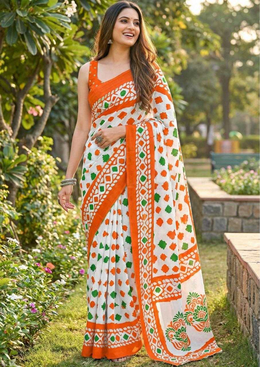YNF Wholesale Pure Cotton Block Print Sarees RIN229 TIRNGA | Surat Manufacturer