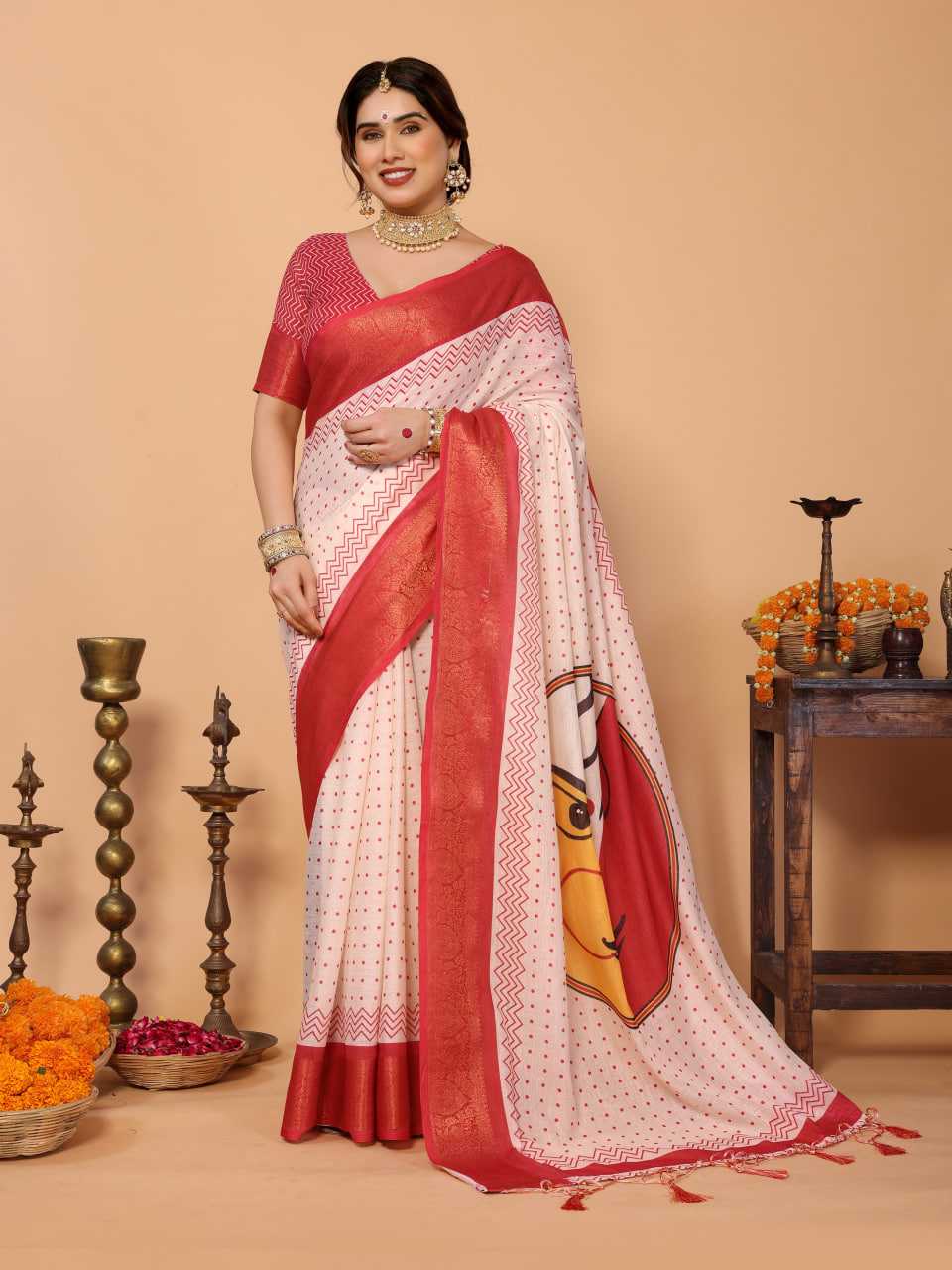 YNF Wholesale Pure Linen Red Sarees KESH719 115 | Surat Manufacturer