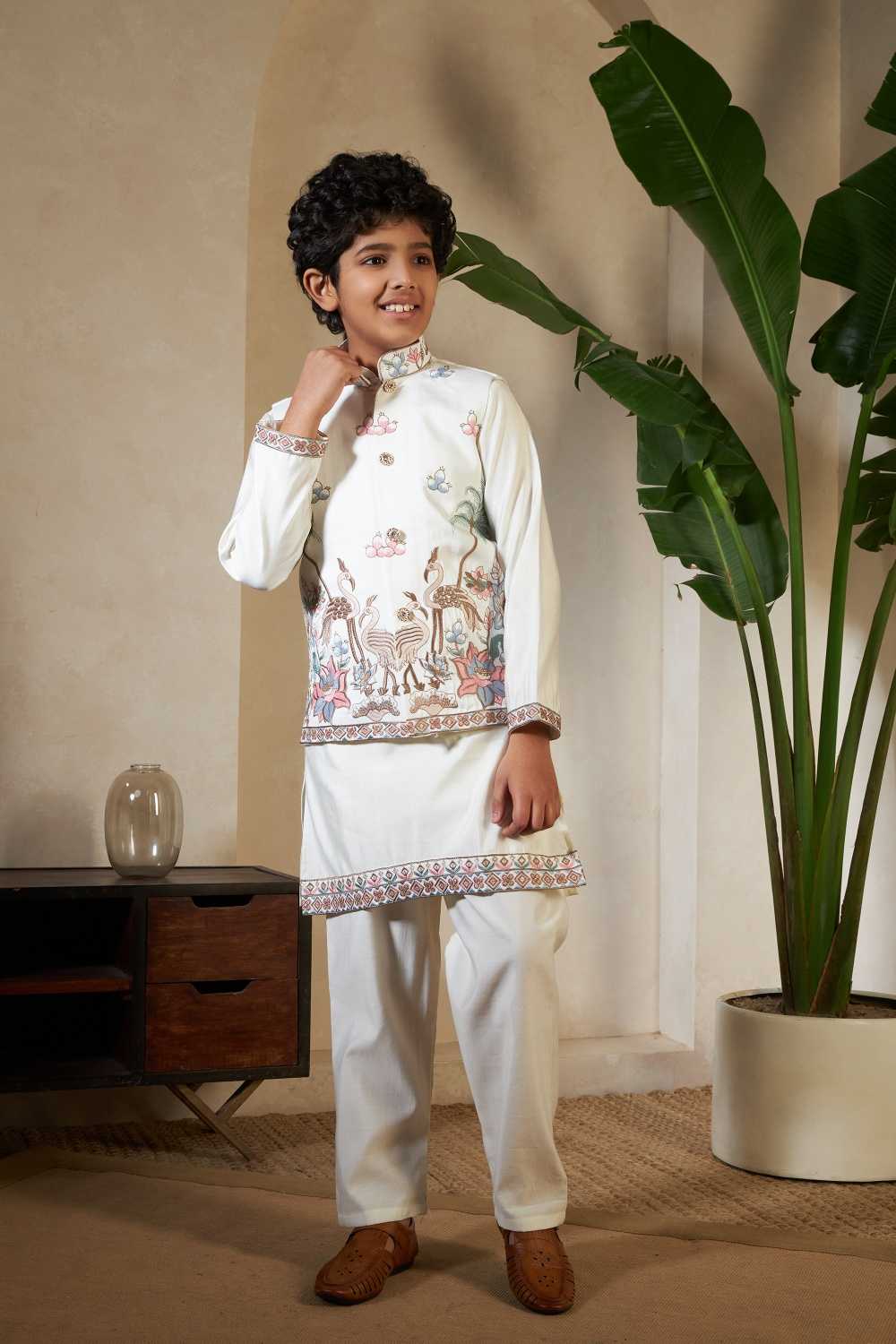 YNF Wholesale Silk Boys Kurta Pyjama RIN202 91051 LITTLE VIRAASAT | Surat Manufacturer