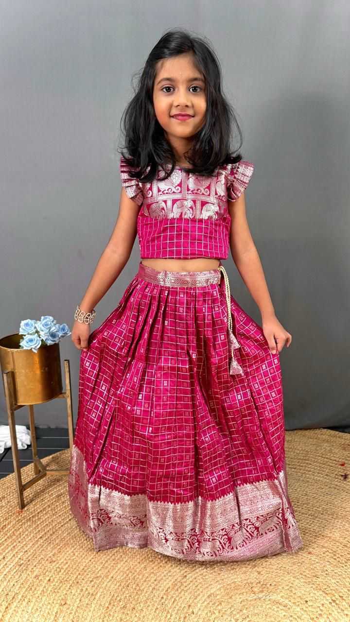 YNF Wholesale Soft Silk Kids Lehenga RIN235 kanchipuram | Surat Manufacturer