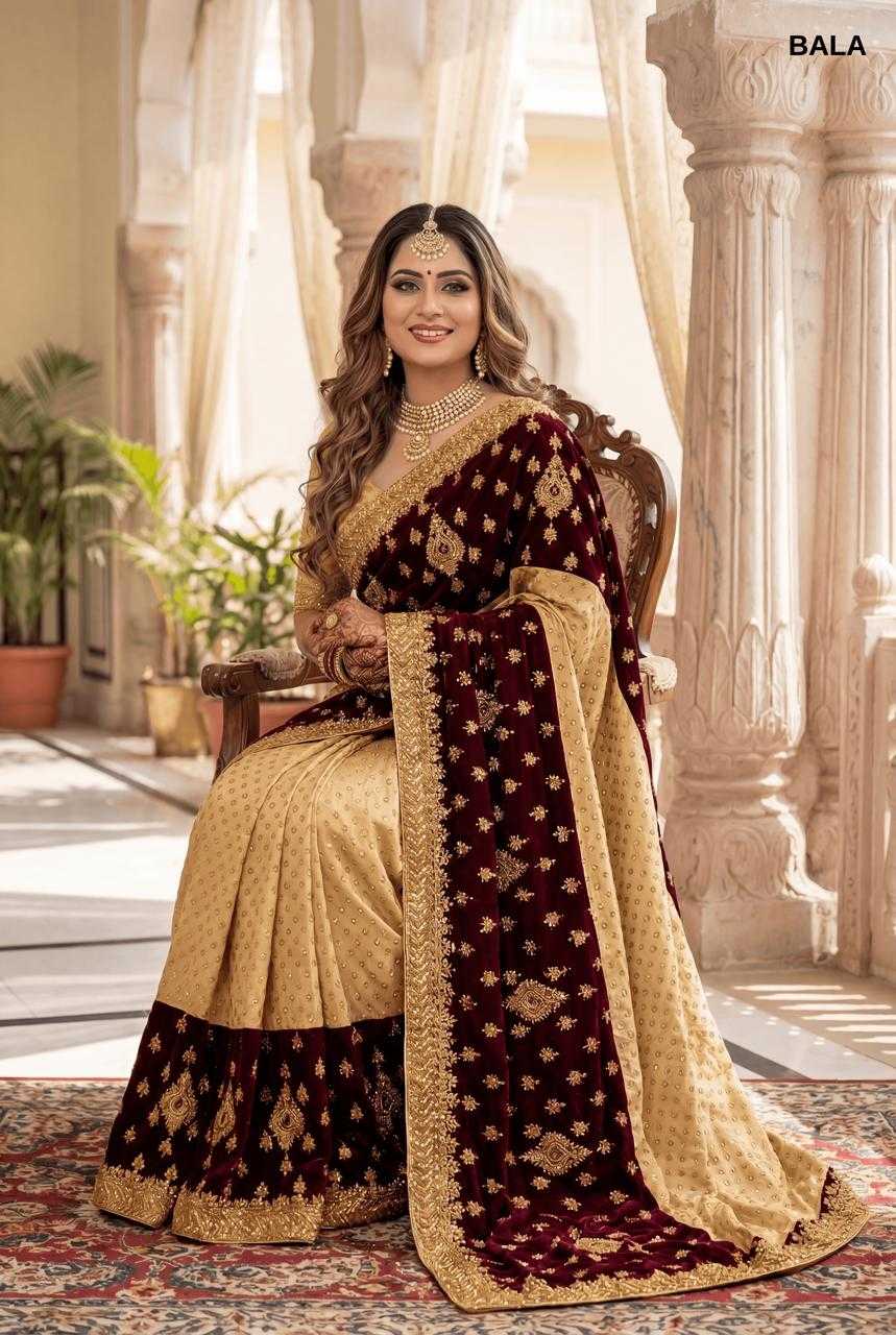 YNF Wholesale Velvet Velvet Sarees KESH114 BALA | Surat Manufacturer