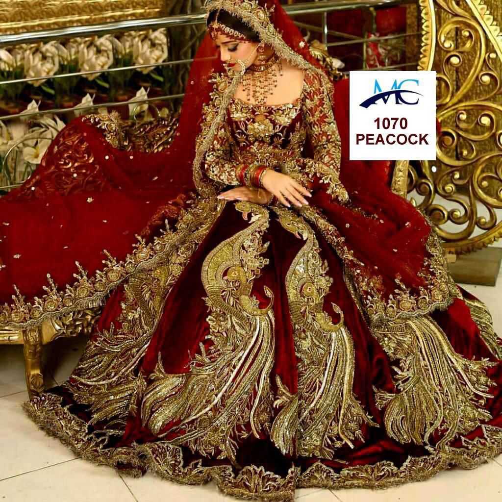 YNF Wholesale Velvet Bridal Lehenga KESH494 PEACOCK | Surat Manufacturer