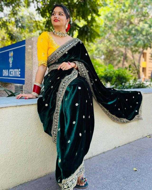 YNF Wholesale Velvet Party Wear Sarees KESH621 6070 | Surat Manufacturer