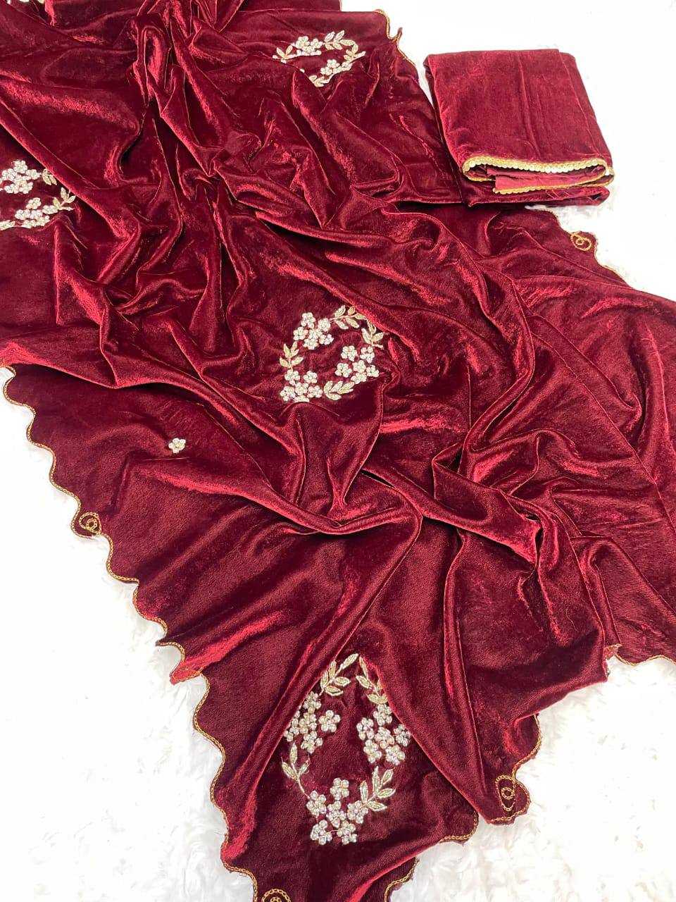 YNF Wholesale Velvet Fancy Sarees RIN230 311 | Surat Manufacturer