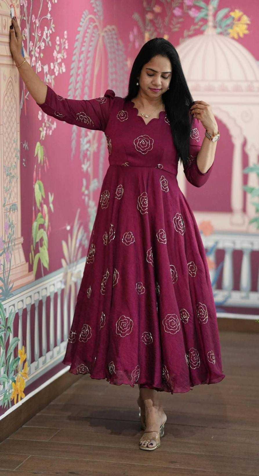 YNF Wholesale Vichitra Silk Maxi Dresses KESH210 2506 | Surat Manufacturer