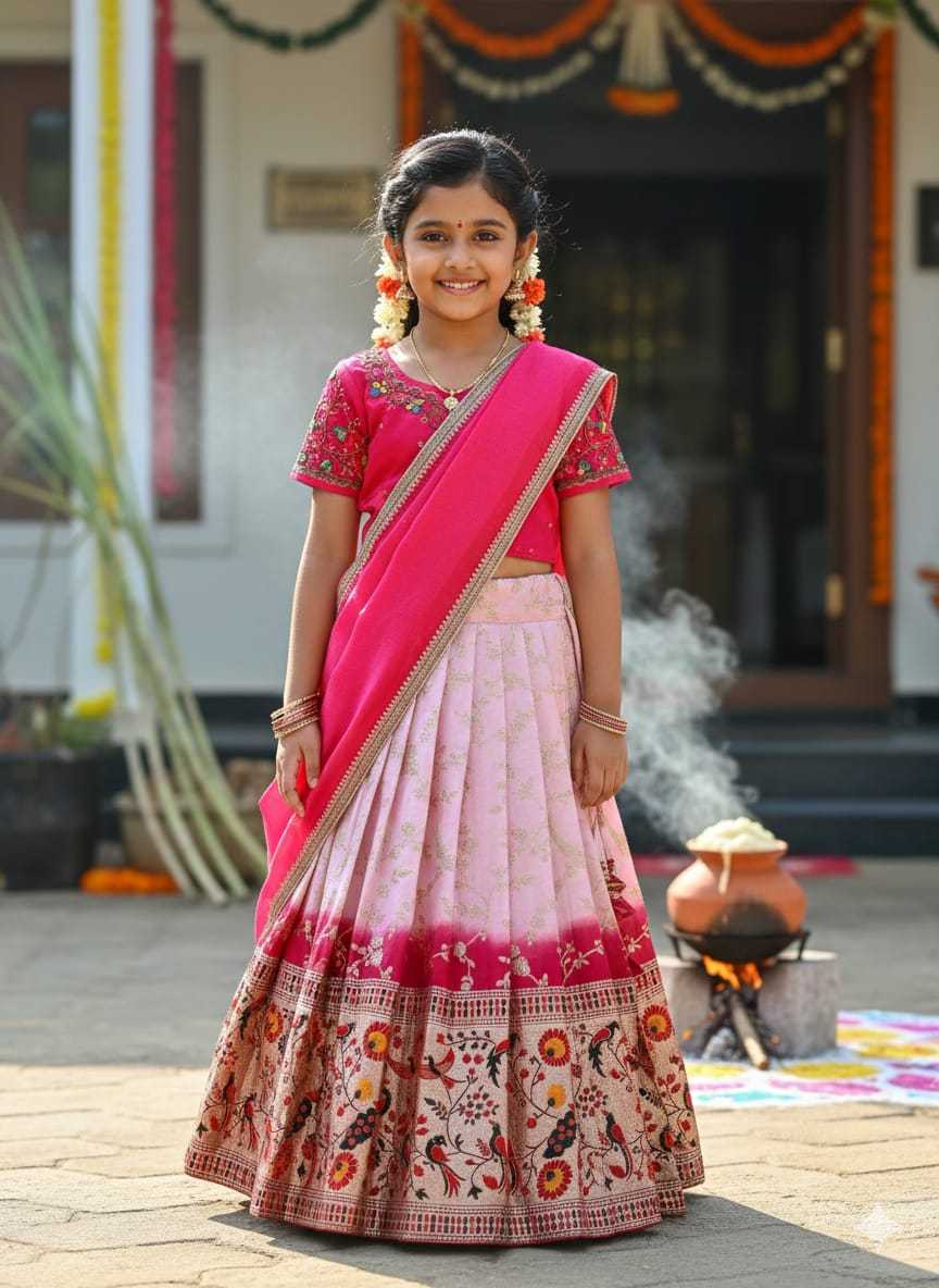 YNF Wholesale Vichitra Silk Kids Traditional Outfits KESH505 Madhuri | Surat Manufacturer