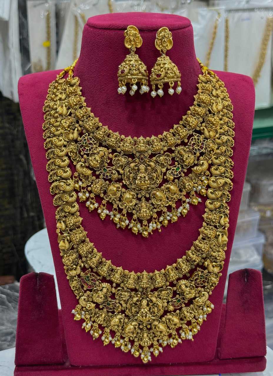 YNF Wholesale Brass Golden Necklace Set KESH494 1 | Surat Manufacturer