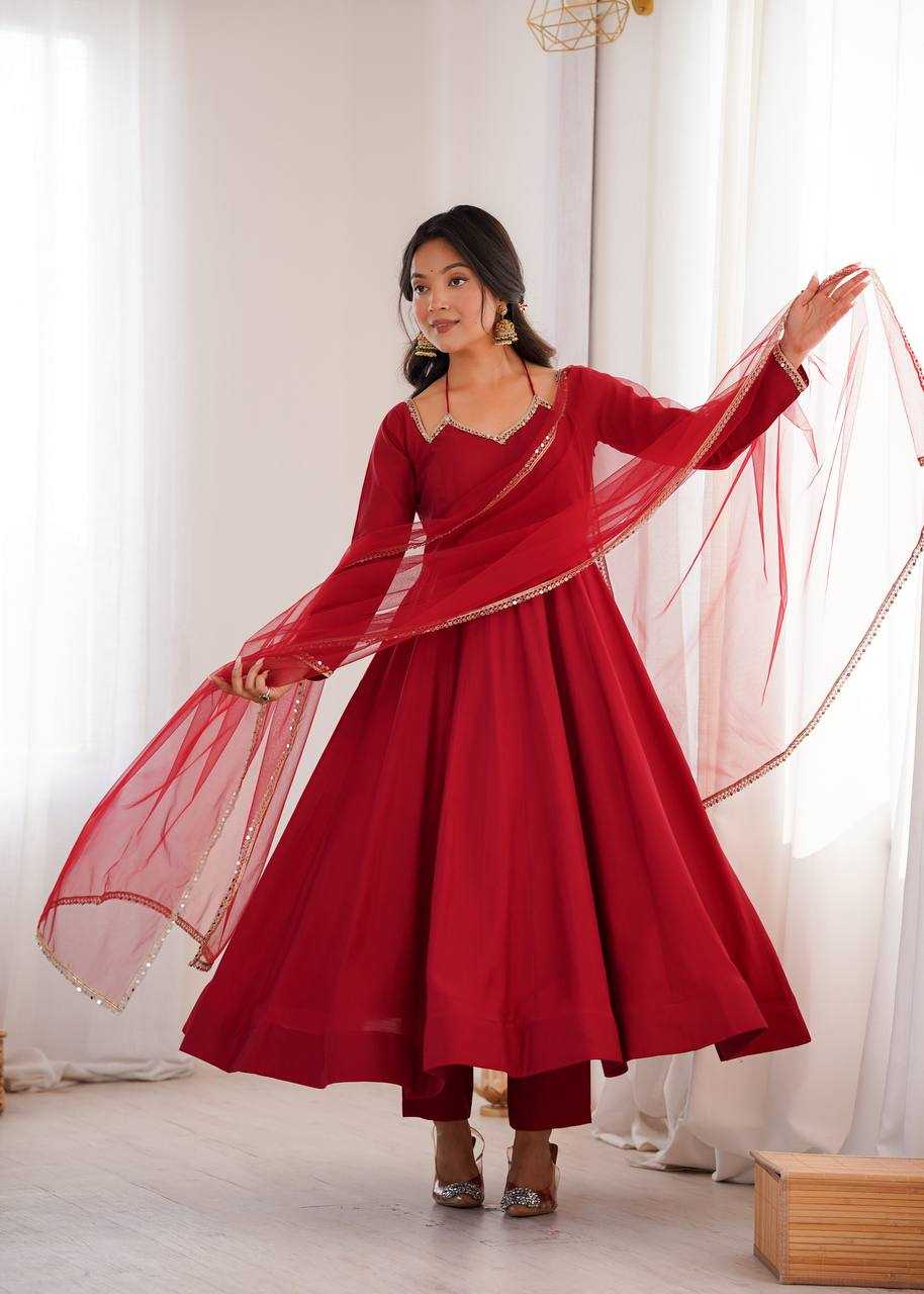 YNF Wholesale Chanderi Silk Anarkali Gown KESH504 293 | Surat Manufacturer