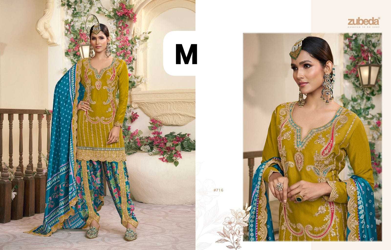 YNF Wholesale Chinon Silk Printed Suits KESH677 ZUBEDA | Surat Manufacturer