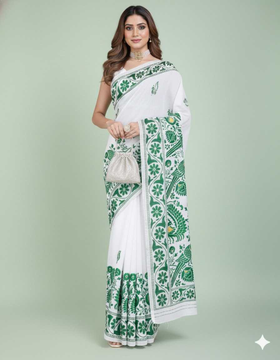 YNF Wholesale Cotton Jamdani Sarees KESH705 PANCHI | Surat Manufacturer