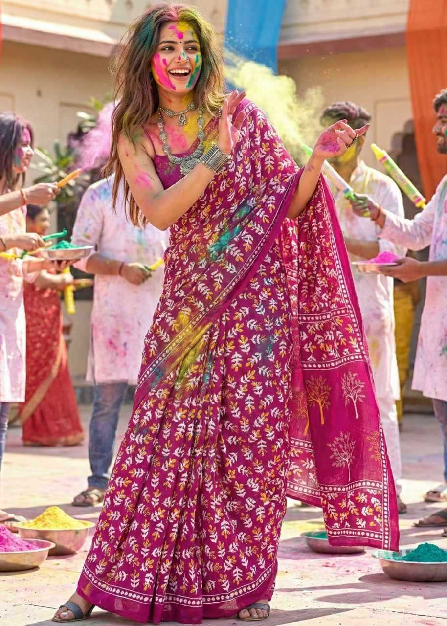 YNF Wholesale Cotton Printed Sarees RIN229 Hand | Surat Manufacturer