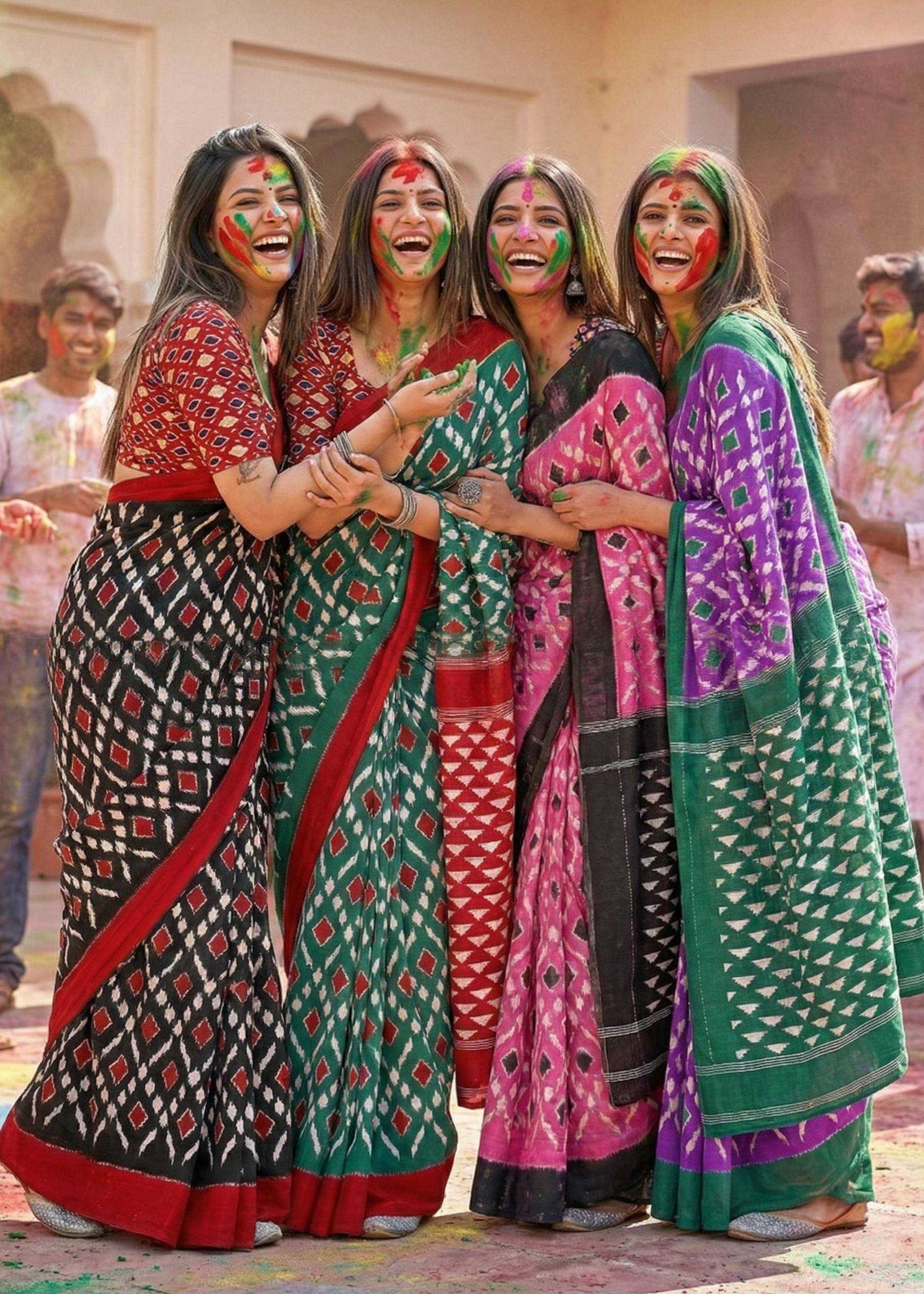 YNF Wholesale Cotton Printed Sarees RIN229 Holi | Surat Manufacturer