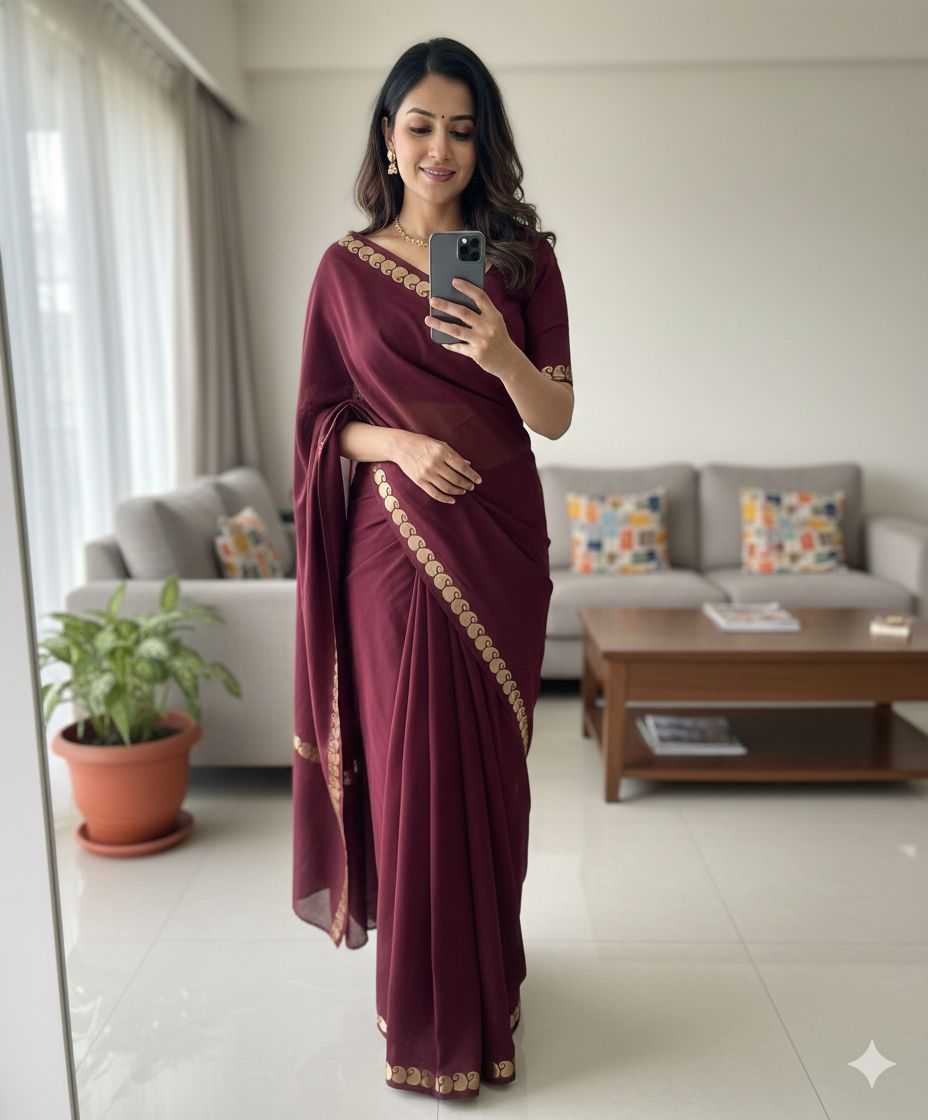 YNF Wholesale Crepe Georgette Sarees KESH547 Chit | Surat Manufacturer