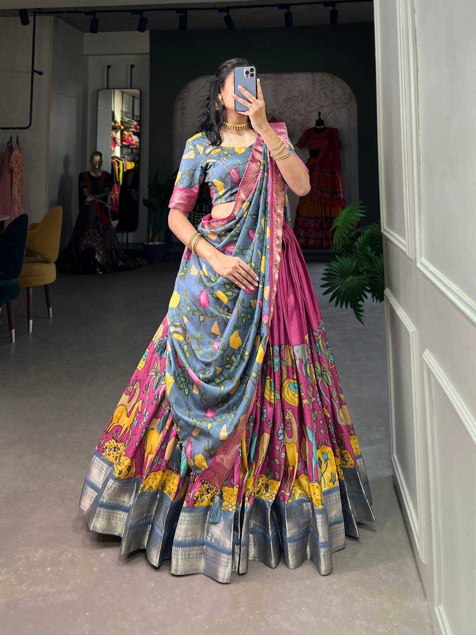 YNF Wholesale Dola Silk Kalamkari Lehenga KESH668 110 | Surat Manufacturer
