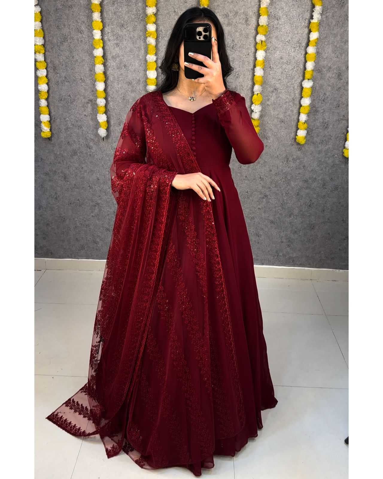 YNF Wholesale Faux Georgette Georgette Gown KESH599 102 | Surat Manufacturer