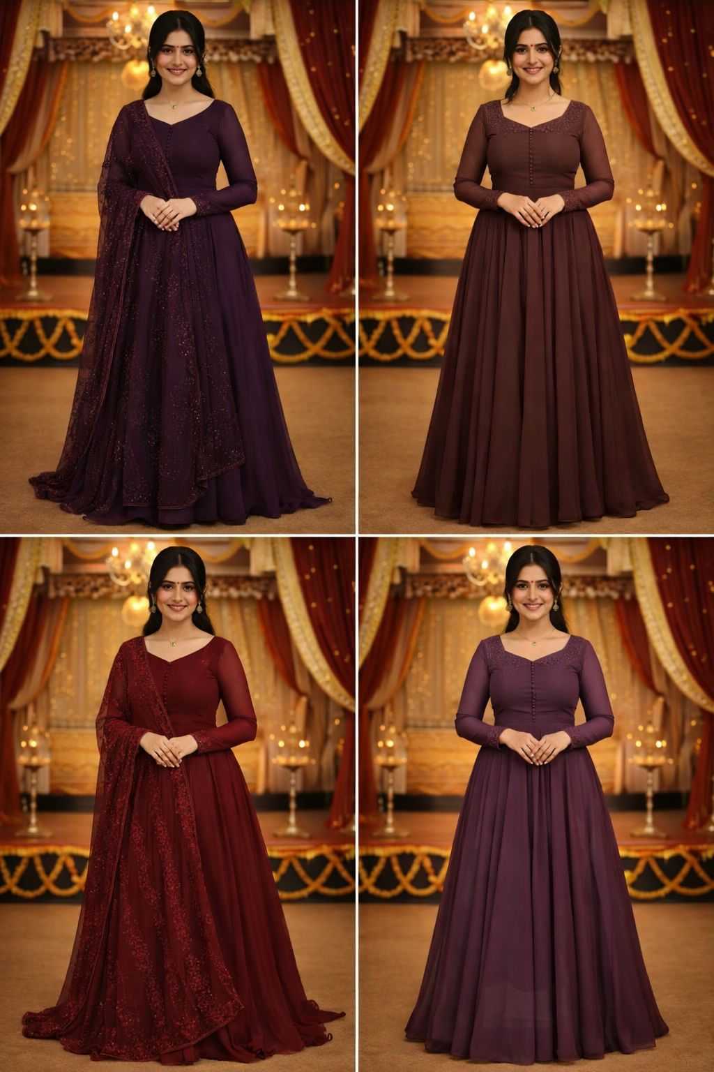 YNF Wholesale Faux Georgette Georgette Gown RIN102 125 | Surat Manufacturer
