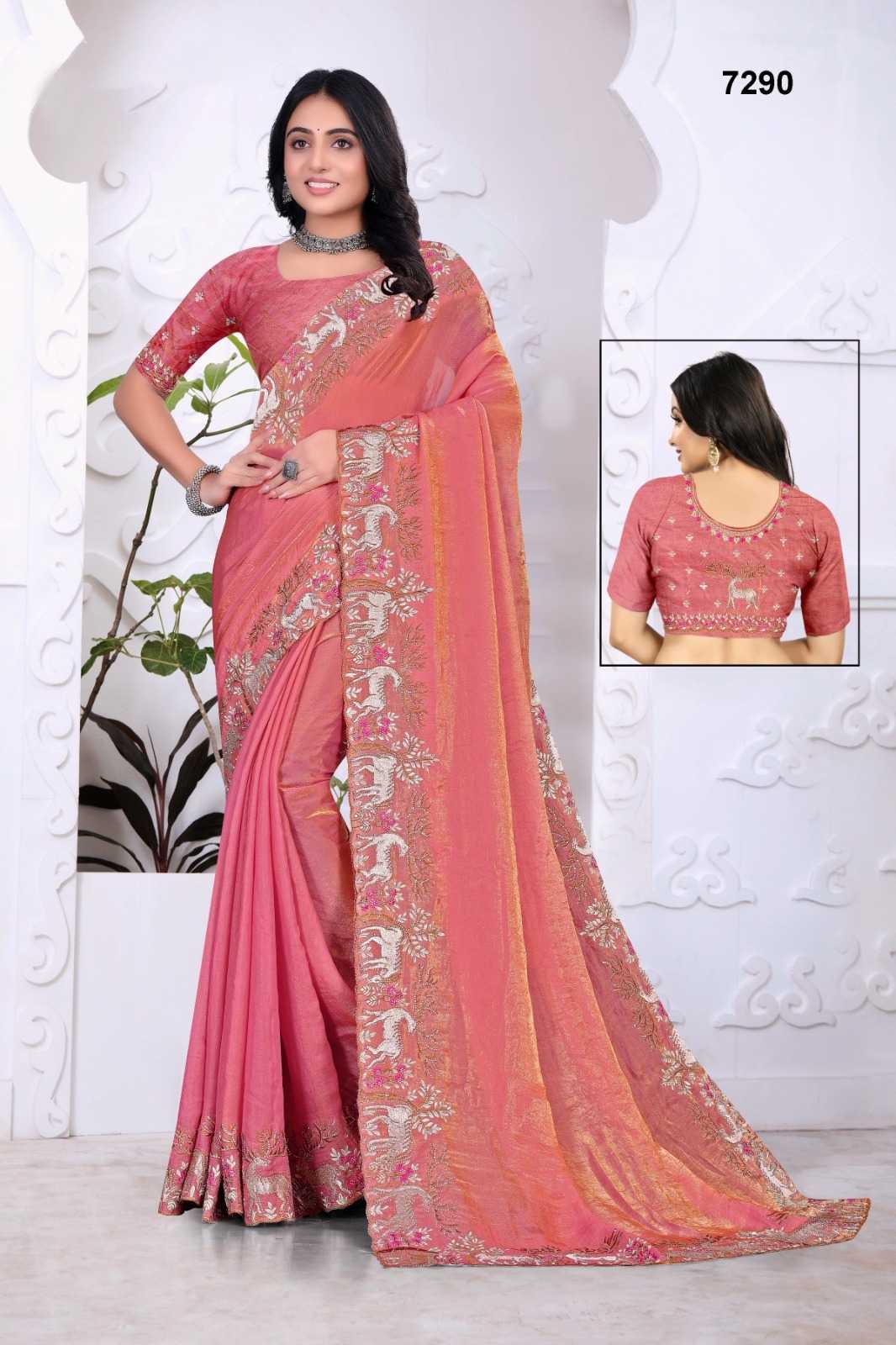 YNF Wholesale FENDY Satin Designer Sarees KESH114 7290 | Surat Manufacturer