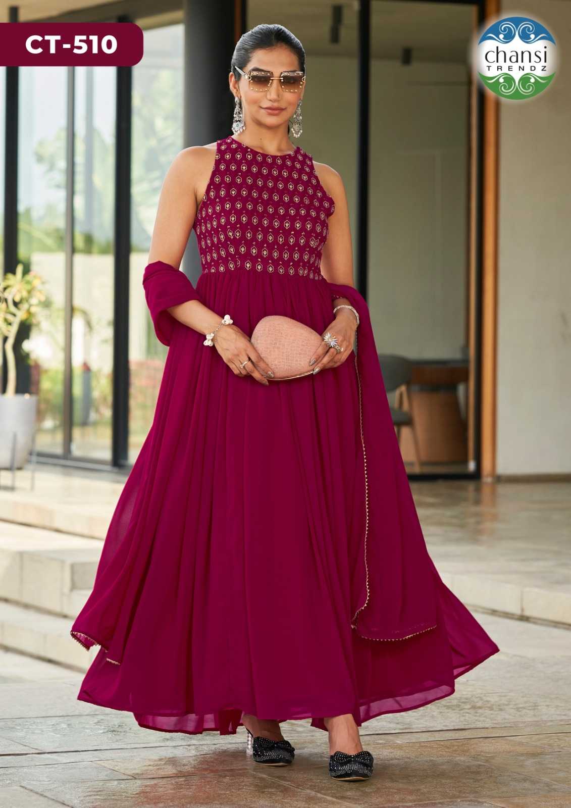 YNF Wholesale Georgette Party Gowns KESH530 Chansi SRI | Surat Manufacturer
