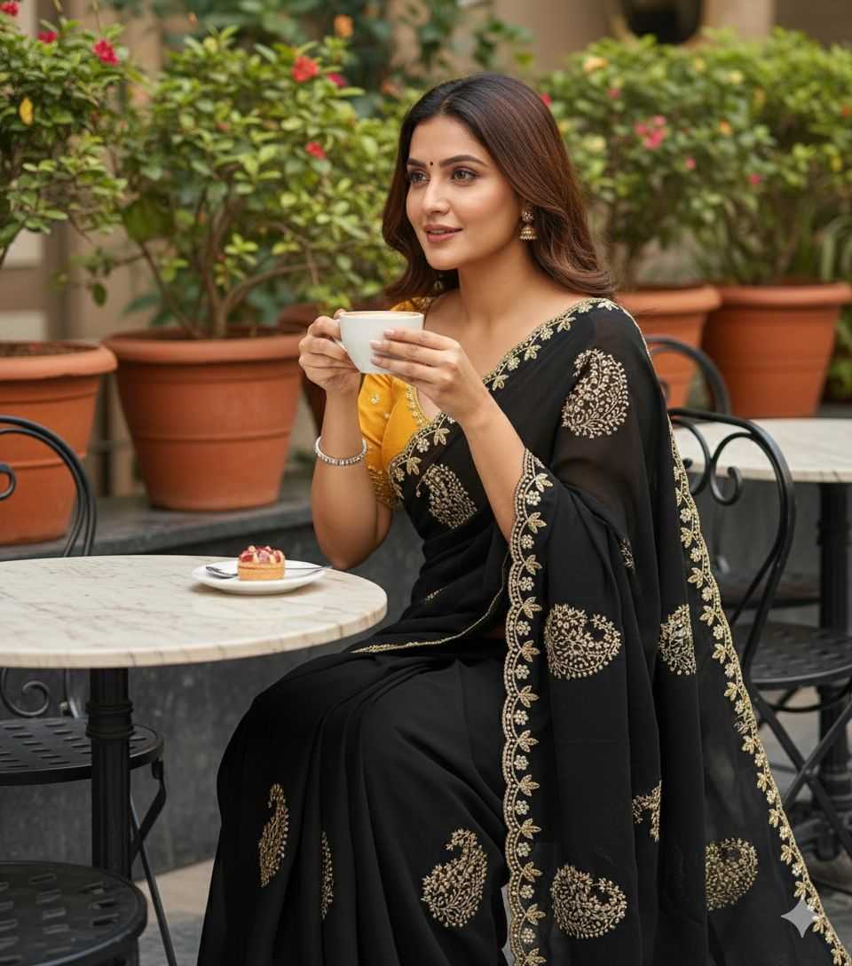 YNF Wholesale Georgette Work Sarees KESH716 VAMI | Surat Manufacturer
