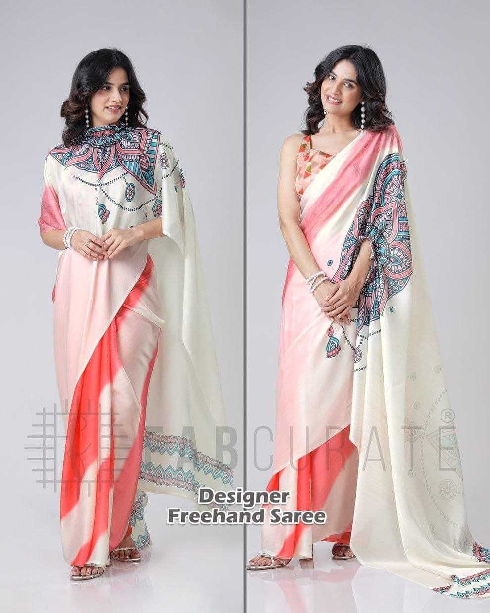YNF Wholesale Georgette Georgette Sarees RIN216 freehand saree | Surat Manufacturer